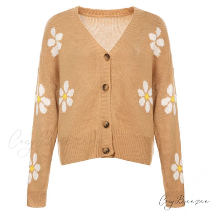 Knitted Flowered Cardigan