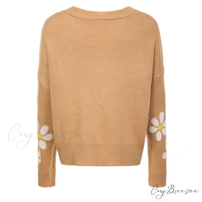 Knitted Flowered Cardigan