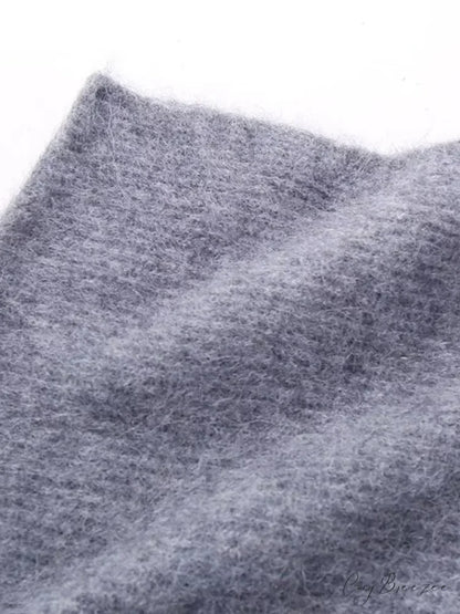 Knitted for Sweater Asymmetrical Arm Long Top Women