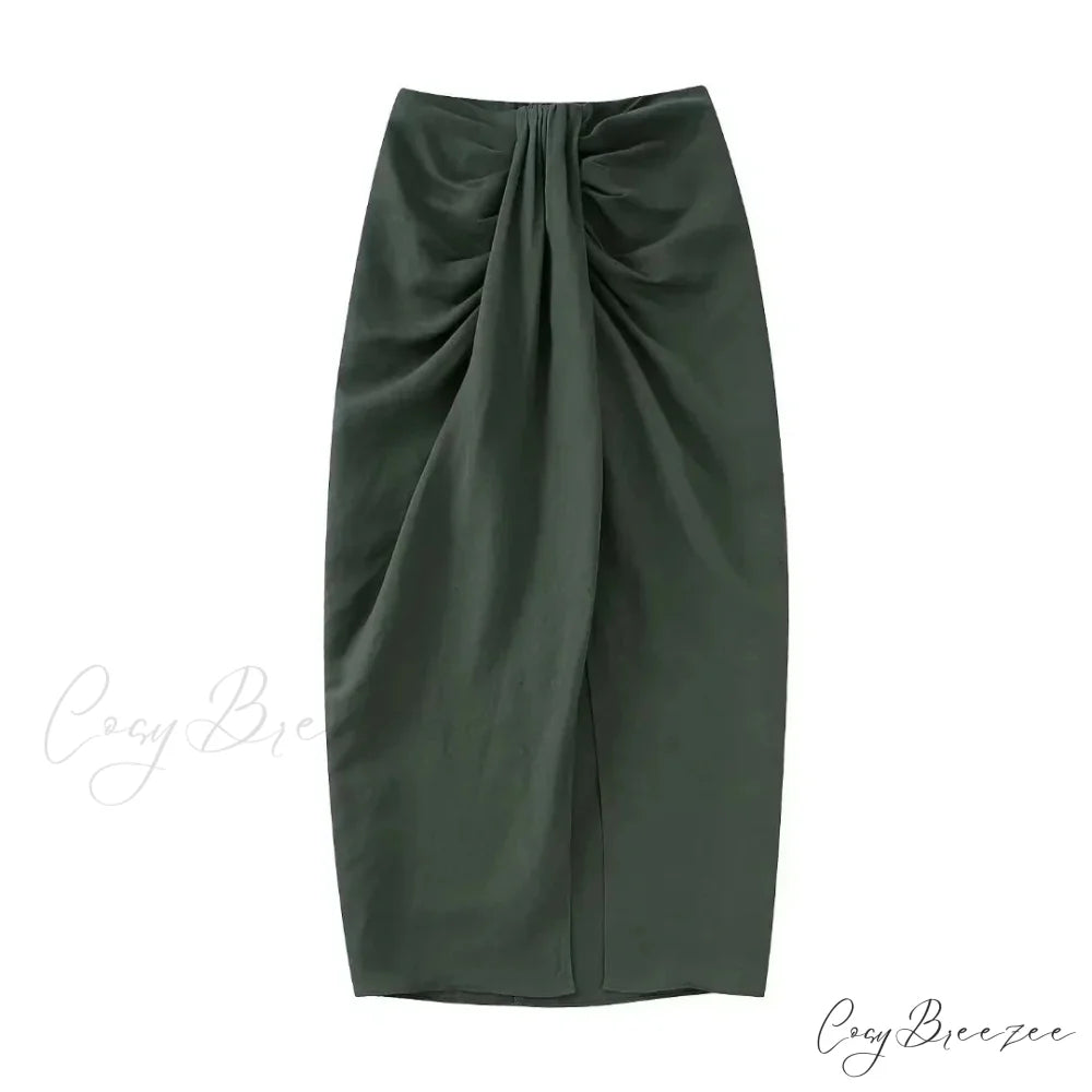 Knotted Shirt Top Maxi Dress Skirts / XS