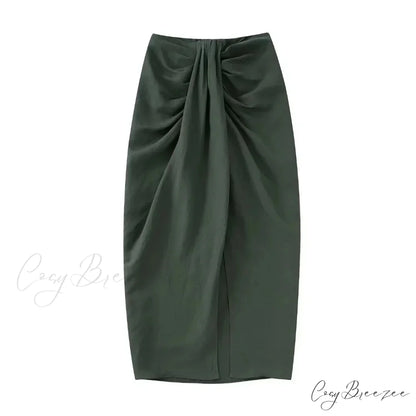 Knotted Shirt Top Maxi Dress Skirts / XS