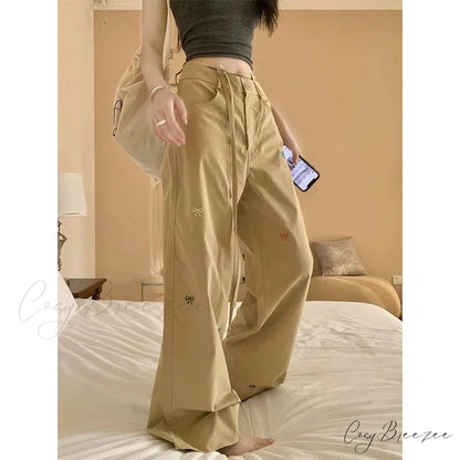 Korean Butterfly Embroidered Pants pants-241228