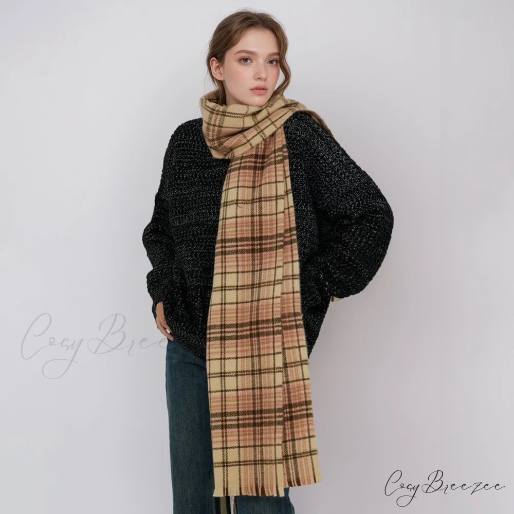 Korean Elegant Fashionable Soft Warm Cozy Classic Trendy Shawl Scarf BROWN