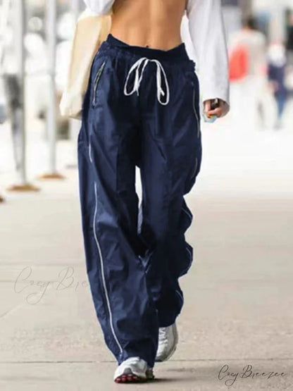 Korean Side Stripe Low Rise Pants pants-241228
