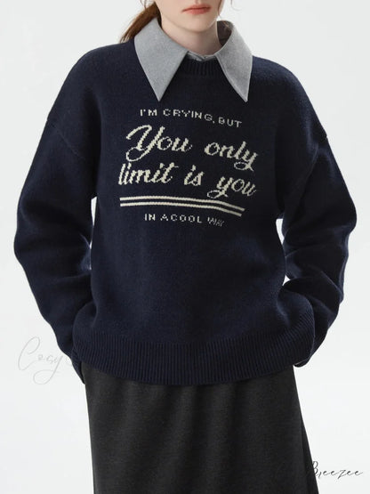 Korean Style Pullover Knitted Sweater deep blue / XS swraters-241228