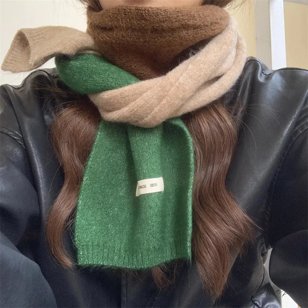 Korean Style Winter Wool Striped Scarf scarf-241228