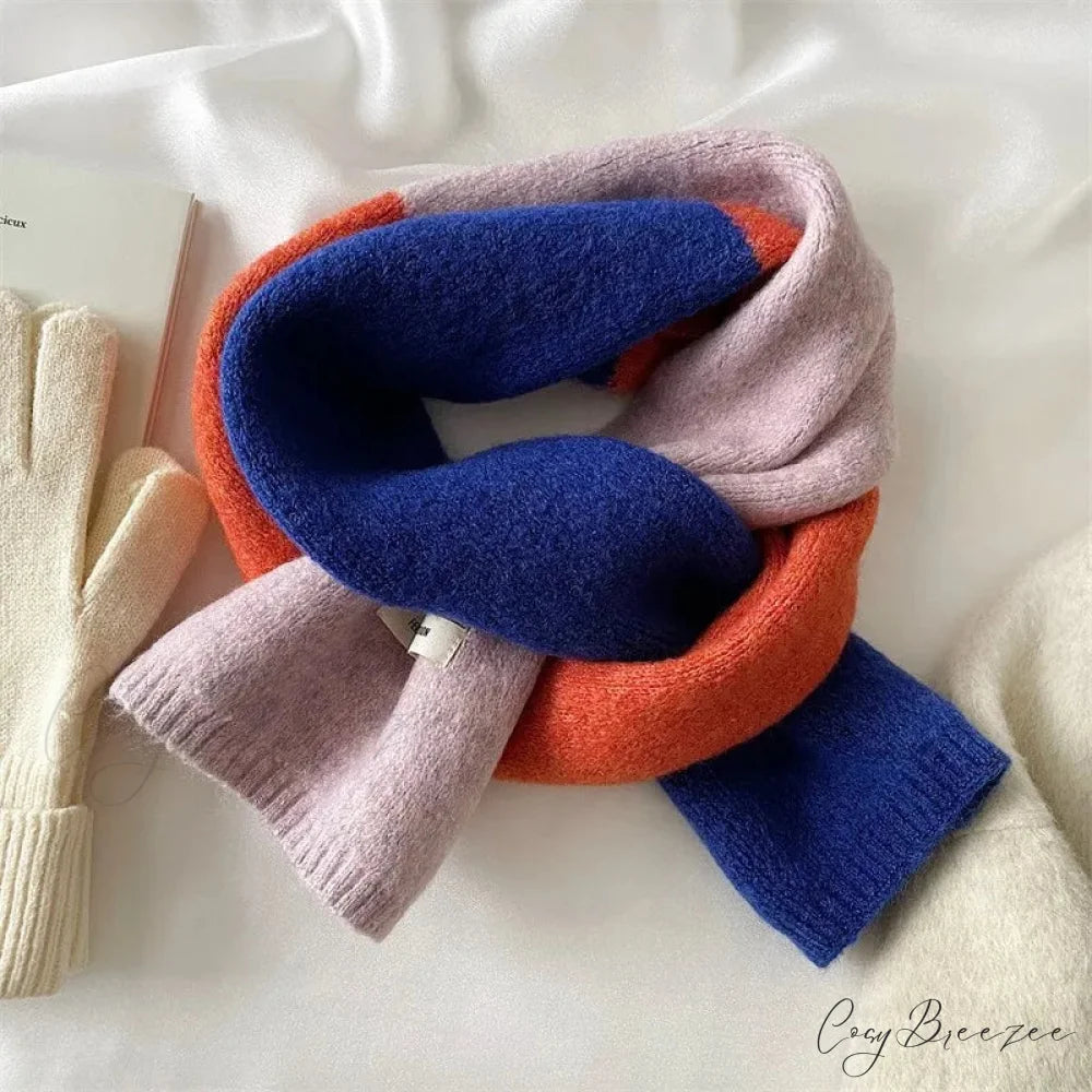 Korean Style Winter Wool Striped Scarf scarf-241228
