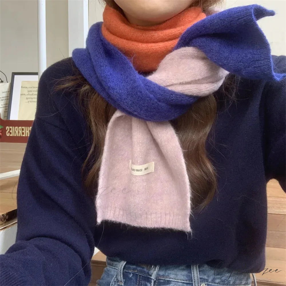 Korean Style Winter Wool Striped Scarf scarf-241228