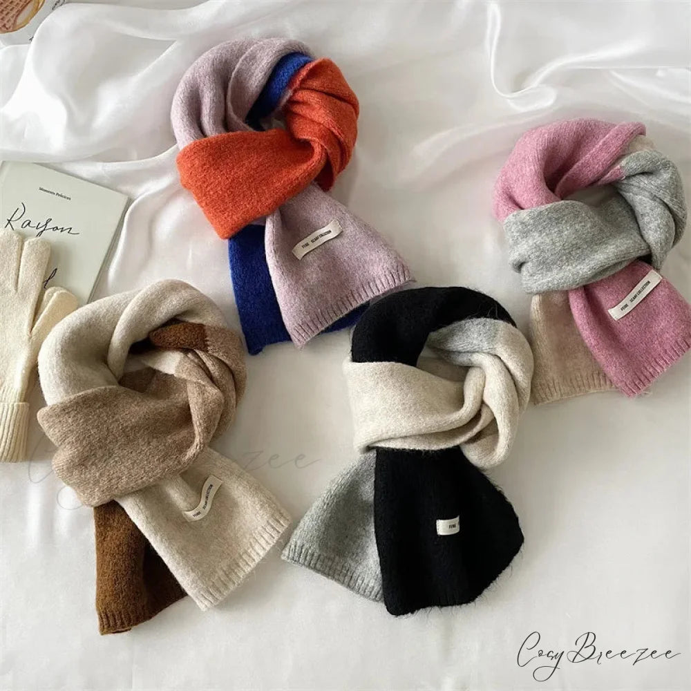 Korean Style Winter Wool Striped Scarf scarf-241228
