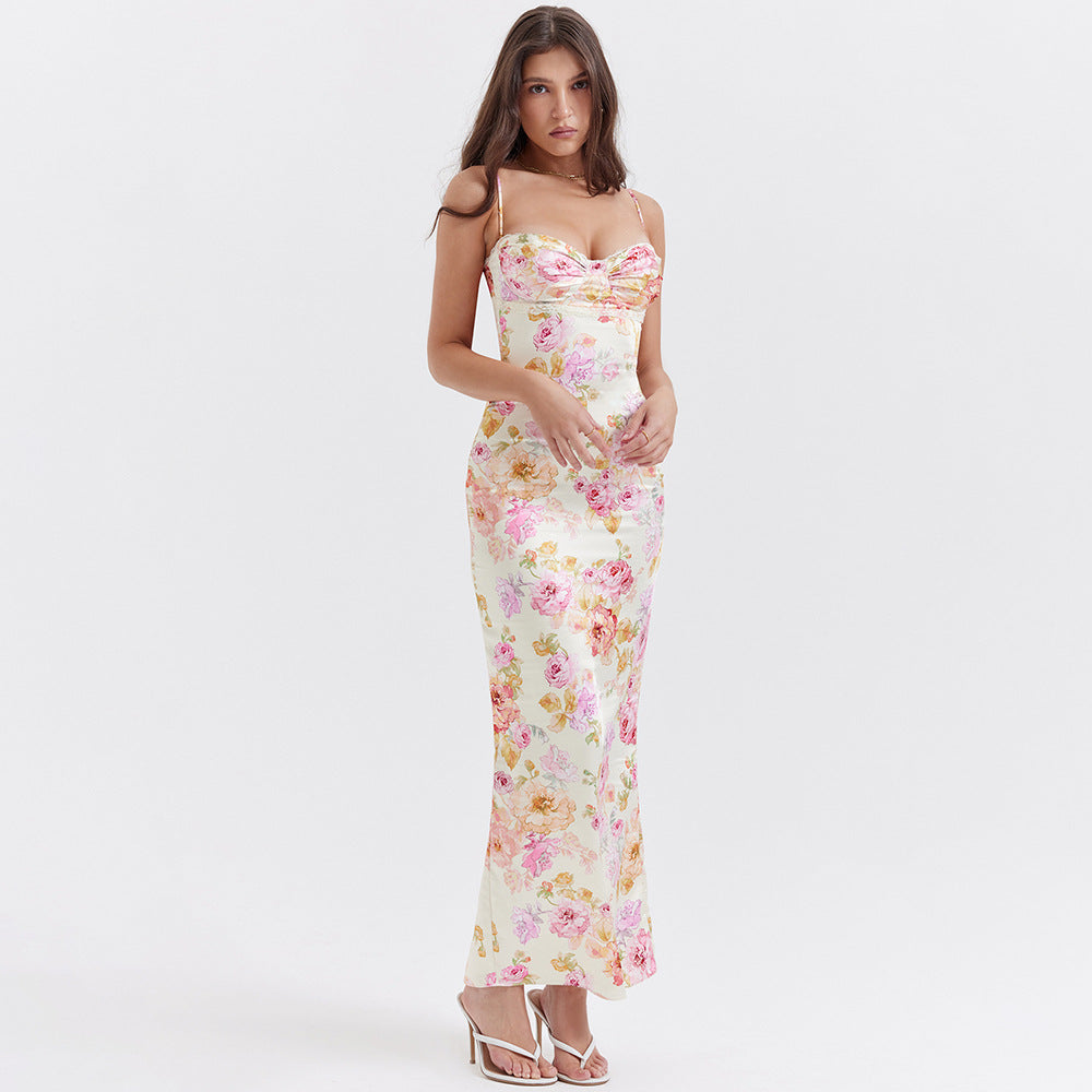 Whitney Spaghetti Strap Print Maxi Dress