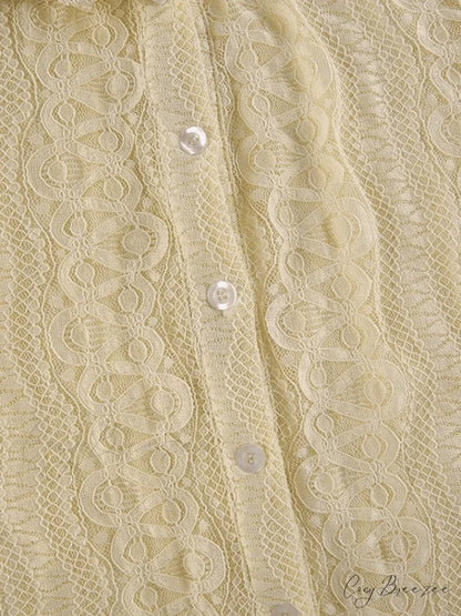 Lace Charming V-Neck Blouse