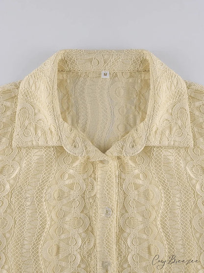Lace Charming V-Neck Blouse