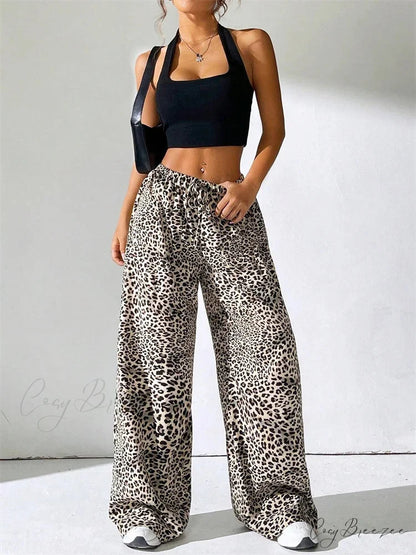 Lace Floral Sheer Stretchy Waist Spacious Pant pant-250223