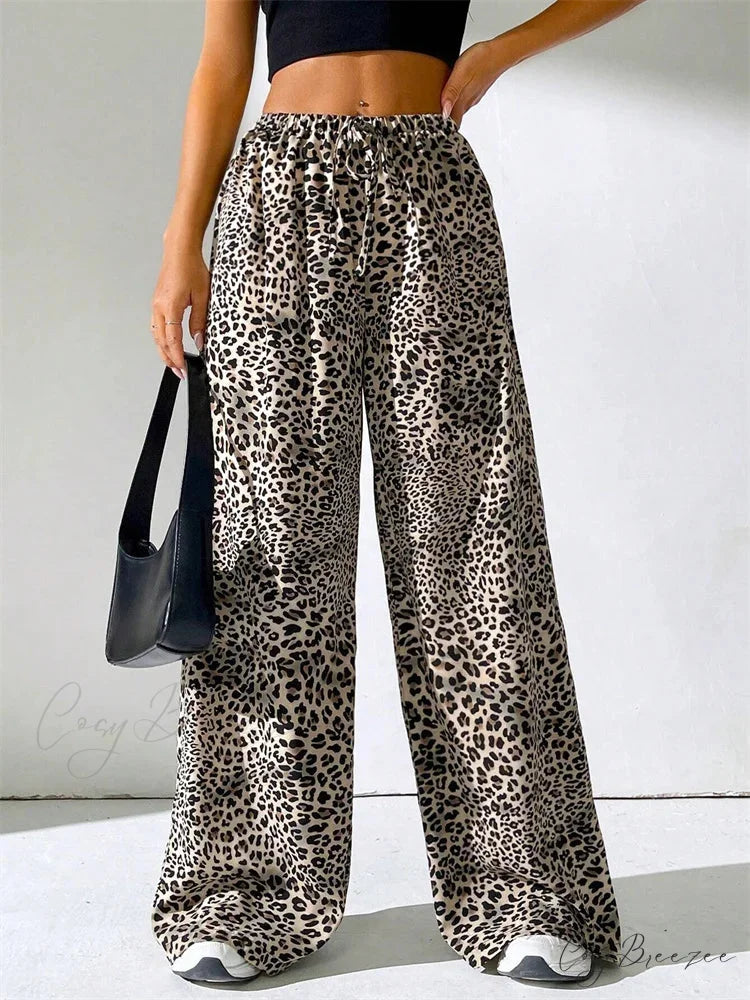 Lace Floral Sheer Stretchy Waist Spacious Pant pant-250223