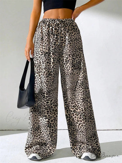 Lace Floral Sheer Stretchy Waist Spacious Pant pant-250223