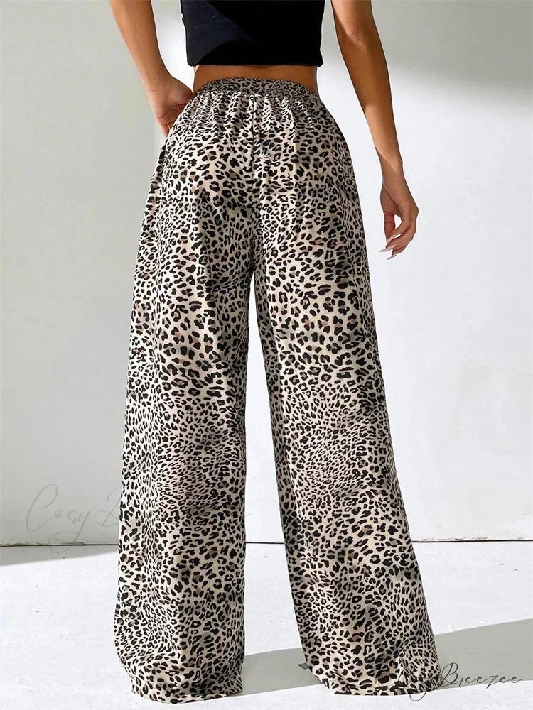 Lace Floral Sheer Stretchy Waist Spacious Pant pant-250223