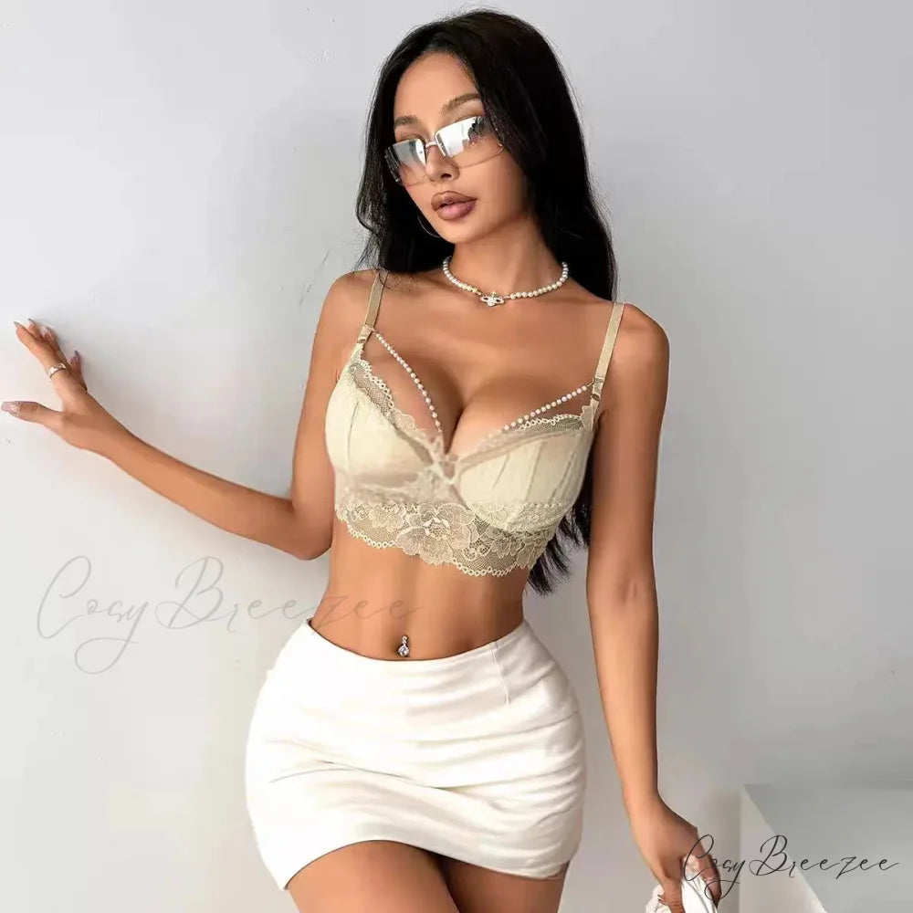 Lace Hollow Mesh Corset Spaghetti Strap Bodysuit croptop-250126