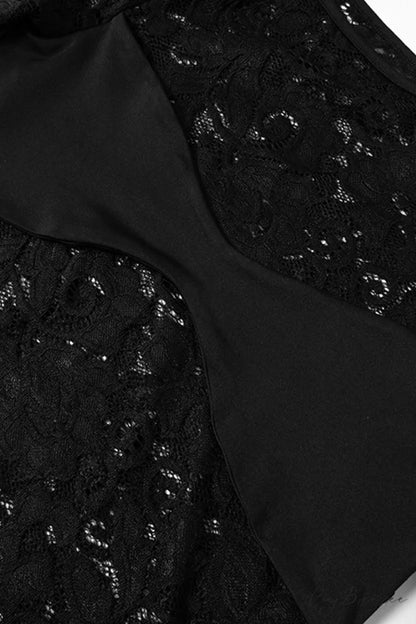 Lace Hollow Out Long Sleeve Pack Hip Dress