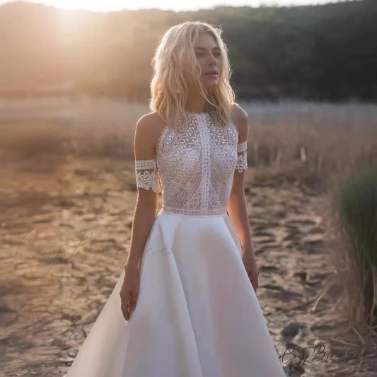 Lace Mermaid Slim Fit Marriage Gown white / US:2 weddingdress-250223