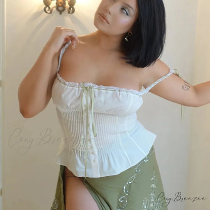 Lace Patchwork Bustier Crop Top white 1 / S croptop-250223