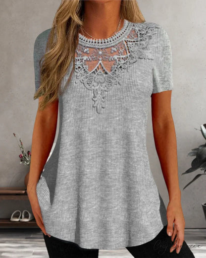 Lace Round Neck T-shirt