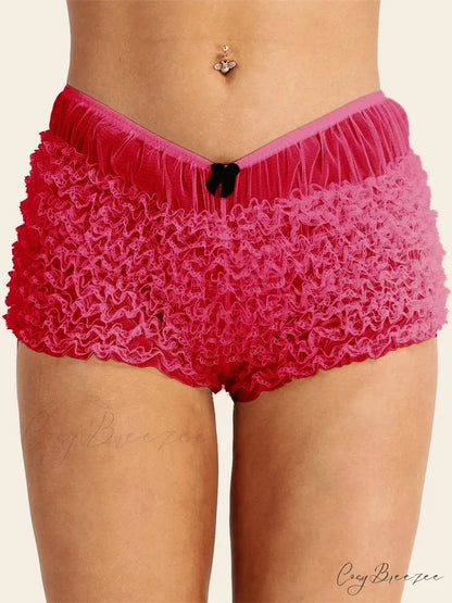 Lace Ruched Bodycon Shorts short-250223