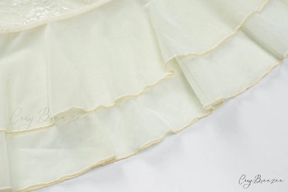 Lace Sheer Corset Charming And Mini Skirt Set