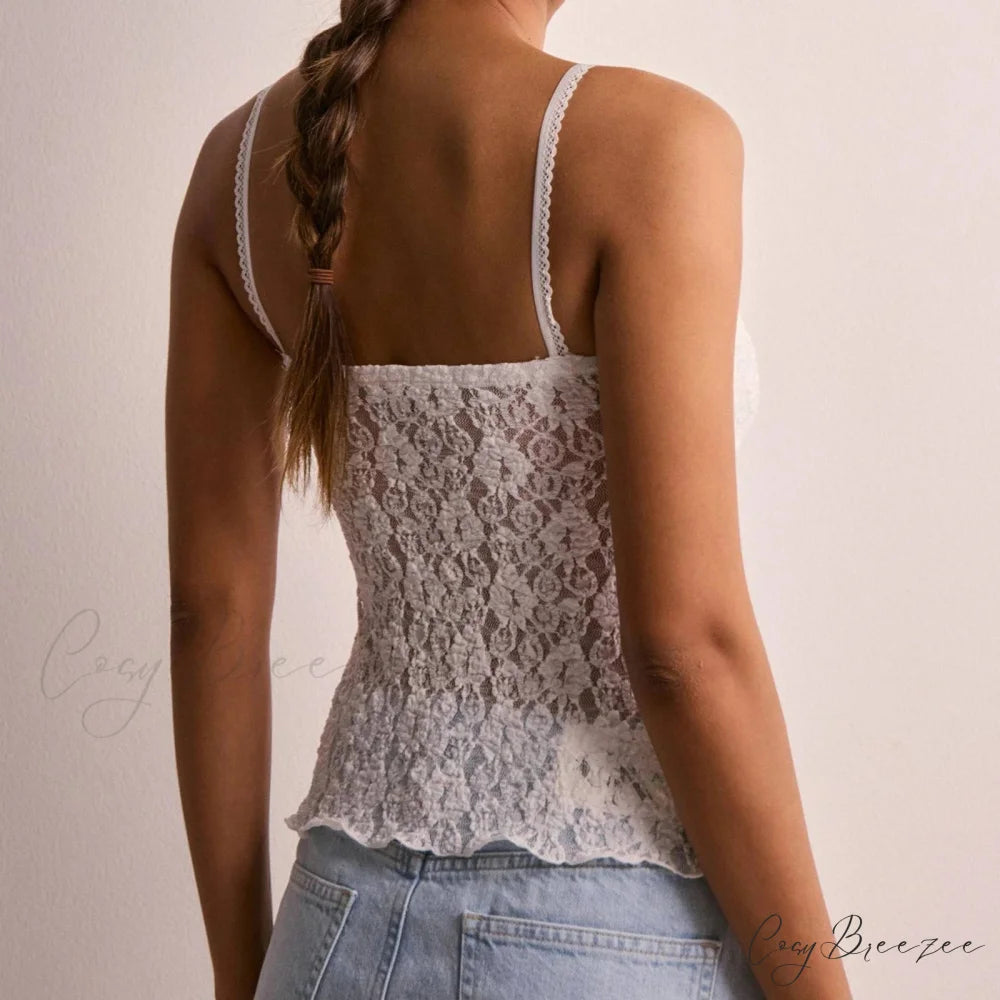 Lace Sheer Korean Crop Top croptop-250223