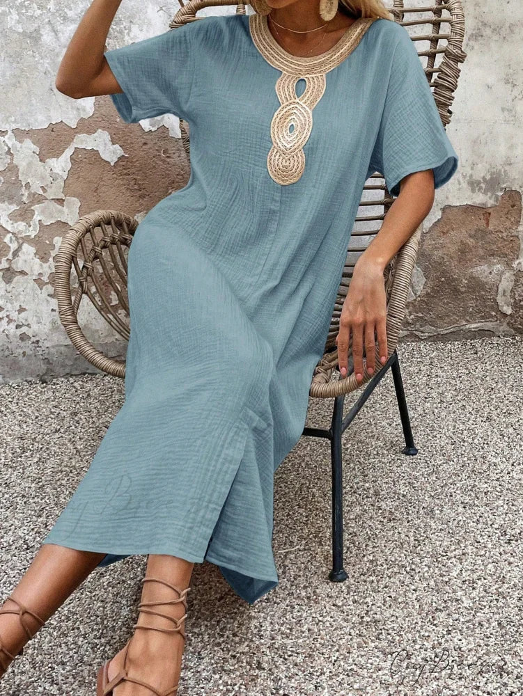 Lace Split Hem Tunic Dress