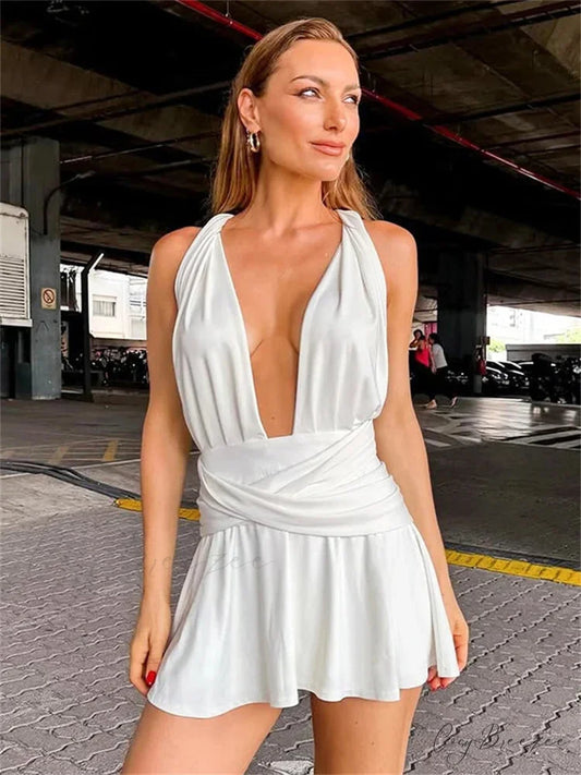 Lace Tiered Flounce Bloomers Short WHITE / S minidress-250223
