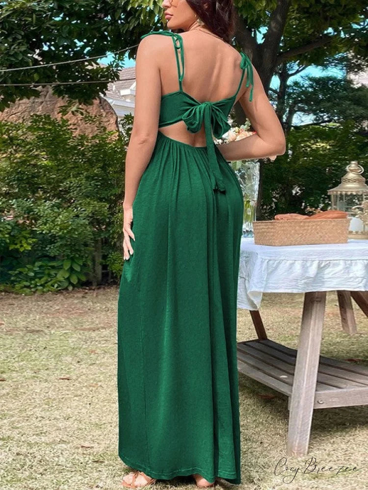 Lace Up Backless Trendy Cropped Tank Top