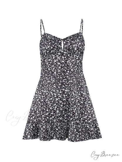 Lace Up Ruffle Trendy Corset Mini Dress