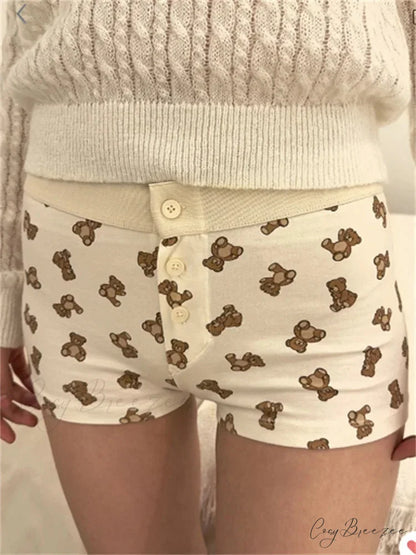 Lacy Bow Spliced Bloomers Short white2 / S short-250223