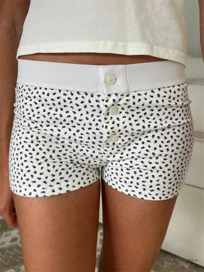 Lacy Bow Spliced Bloomers Short white8 / S short-250223