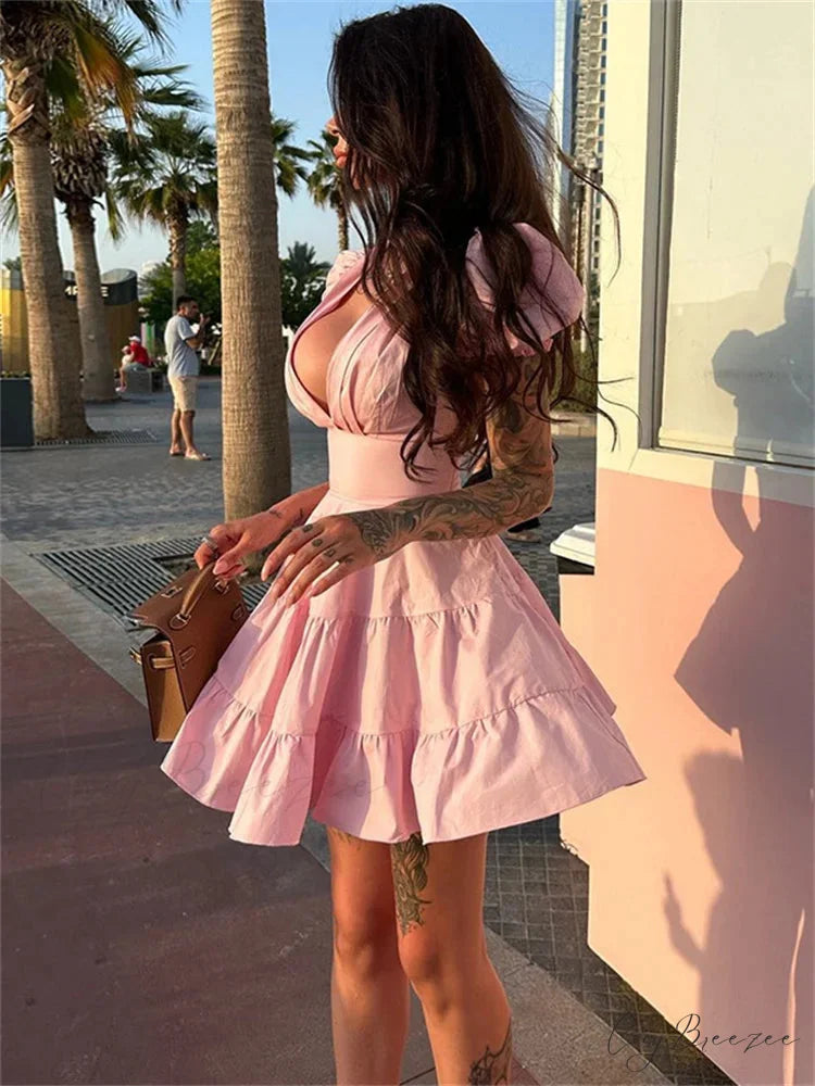 Lacy Frilled Coverage Secure Short minidress-250223