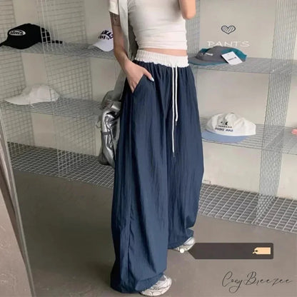 Lacy Spliced Ribbon Straight Y2K Trend Pant pant-250223
