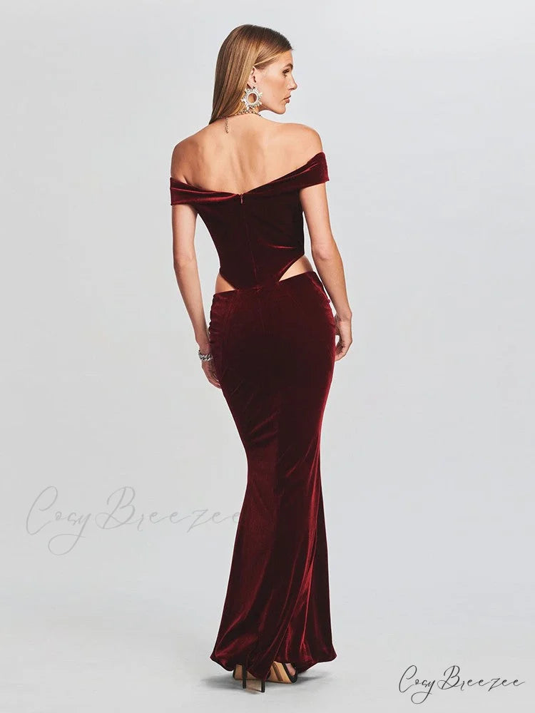 Lara Glitter Stylish Velvet Mermaid Dress