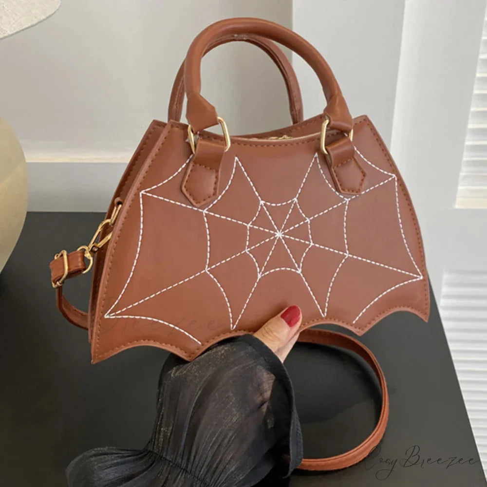 Large Capacity Coffin Shape Phone Shoulder PU Top Handle Travel Cosmetic Crossbody Bag Coffee