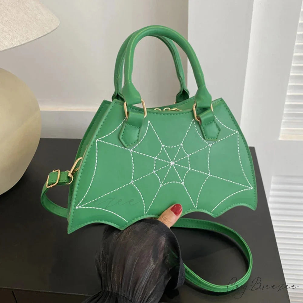Large Capacity Coffin Shape Phone Shoulder PU Top Handle Travel Cosmetic Crossbody Bag Green