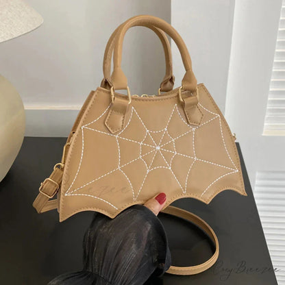 Large Capacity Coffin Shape Phone Shoulder PU Top Handle Travel Cosmetic Crossbody Bag Khaki