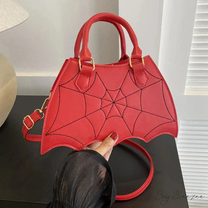 Large Capacity Coffin Shape Phone Shoulder PU Top Handle Travel Cosmetic Crossbody Bag Red
