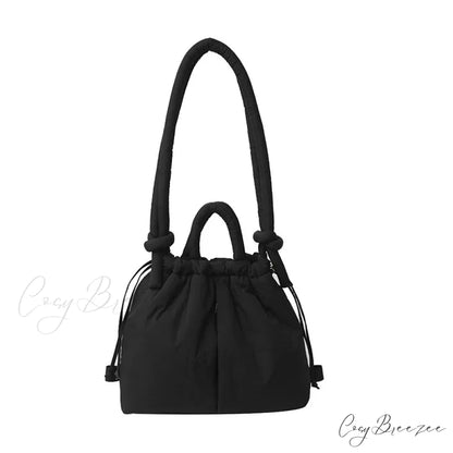 Large Capacity Nylon Puffer Tote Designer Handbag Black handbag-250126