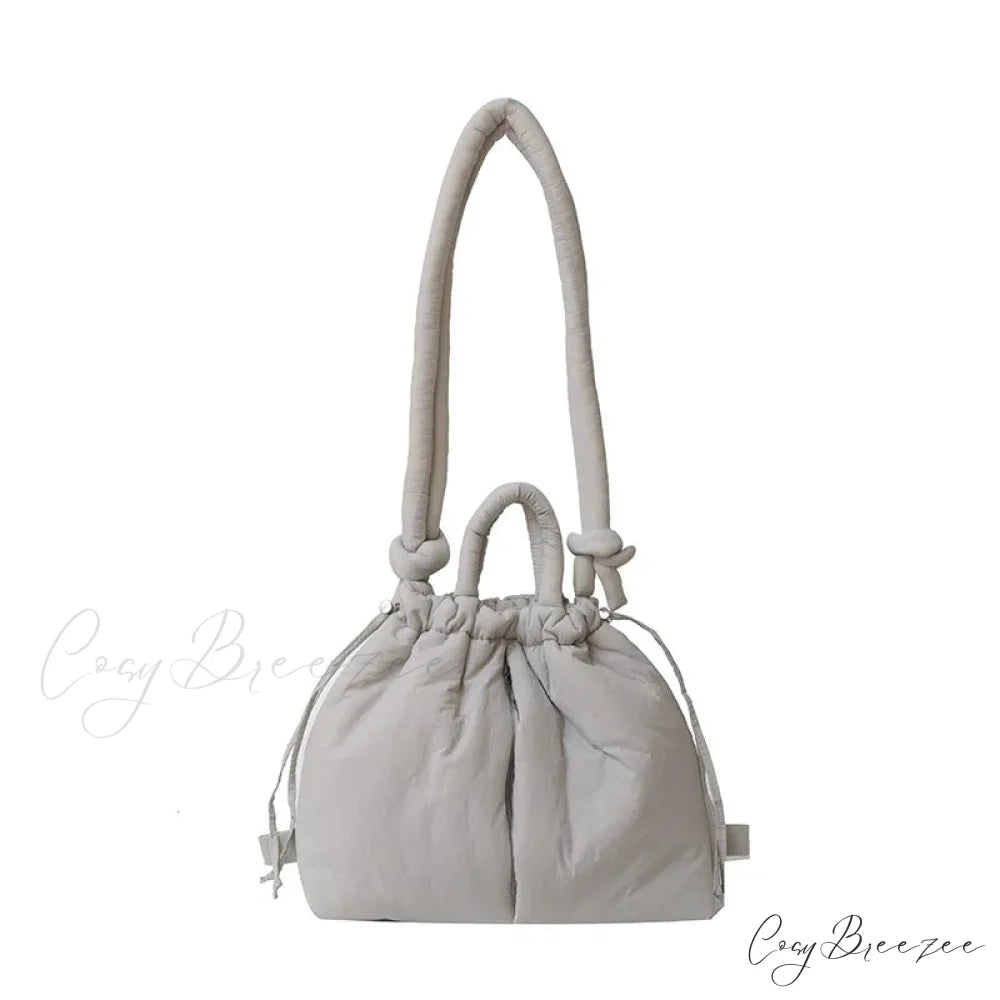 Large Capacity Nylon Puffer Tote Designer Handbag GRAY handbag-250126