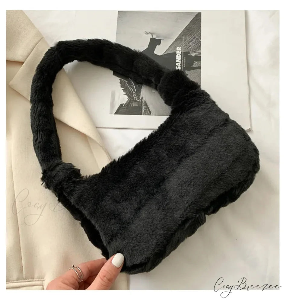 Large Capacity PU Leather Bag Black shoulder-250126