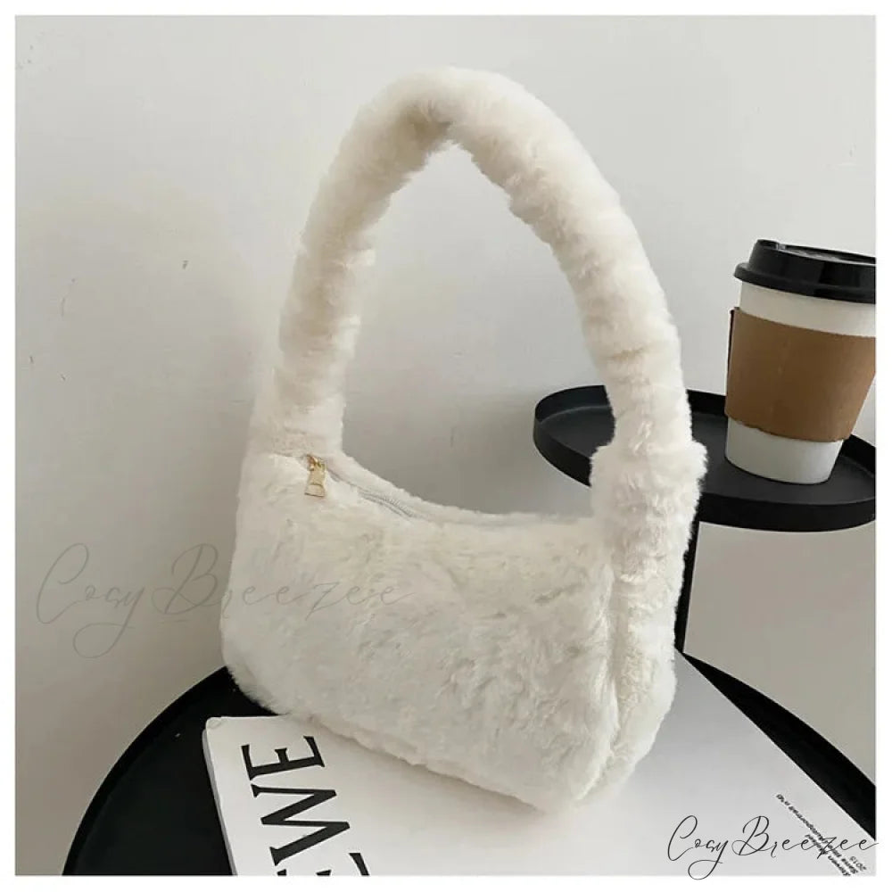 Large Capacity PU Leather Bag White shoulder-250126