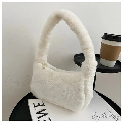 Large Capacity PU Leather Bag White shoulder-250126
