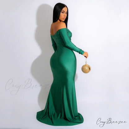 Larsa Formal Velvet Charming And Lace Mermaid Dress
