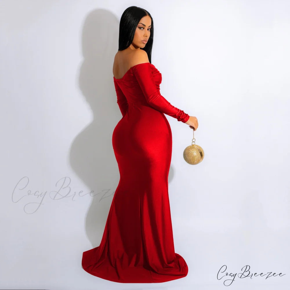 Larsa Formal Velvet Charming And Lace Mermaid Dress