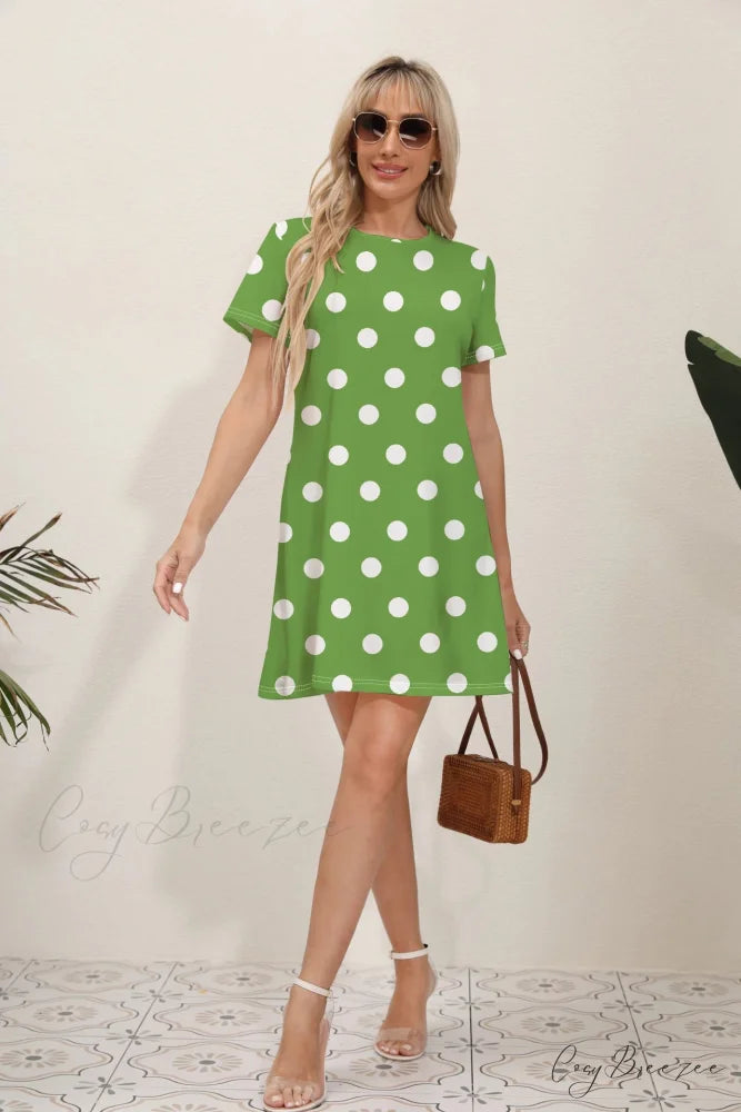Latest Summer Fashion Floral Print Round Neck Dress color17 / S oldfloraldress-250126