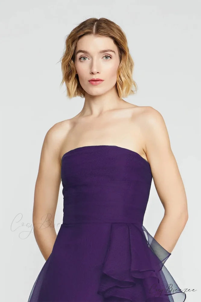 Lavish Elegance Graceful Strapless Midi Dress